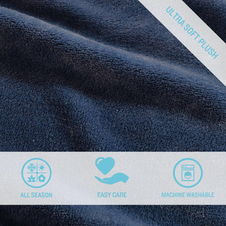 Thumbnail 20: Tommy Bahama Ultra Soft Solid Plush Fleece Blanket 