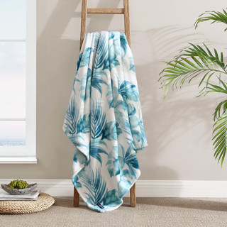 Thumbnail 1: Tommy Bahama Waimea Bay Ultra Soft Plush Fleece Reversible Throw 
