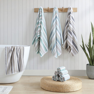 Thumbnail 8: Tommy Bahama Ocean Bay Stripe Cotton Terry Towel Set, 3pc 