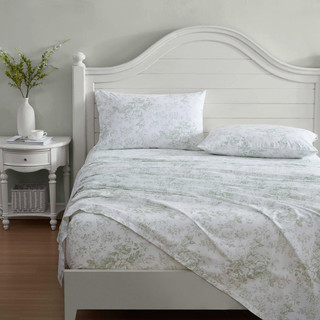 Thumbnail 4: Laura Ashley Laura Ashley Toile Delight Cotton Percale Sheet Set 