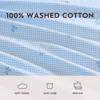 Thumbnail 34: Laura Ashley Laura Ashley Turtle Gingham Cotton Percale Sheet Set 