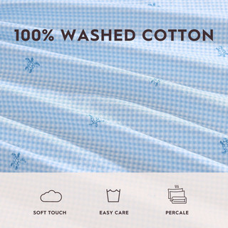 Thumbnail 9: Laura Ashley Laura Ashley Turtle Gingham Cotton Percale Sheet Set 