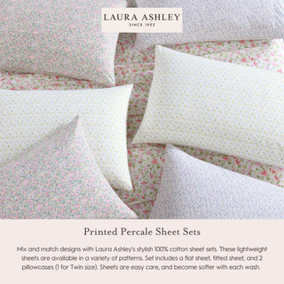Thumbnail 63: Laura Ashley Laura Ashley Loveston Cotton Percale Sheet Set 