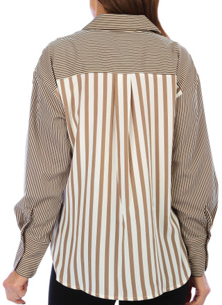 Thumbnail 3: Blue Sol Blue Sol Womens Striped Long Sleeve Buttoned Shirt 
