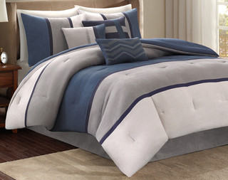 Thumbnail 1: Madison Park Madison Park Palisades Blue 7-pc. Comforter Set 