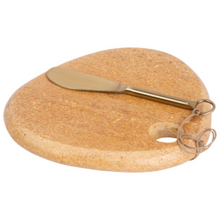 Thumbnail 1: Home Essentials Home Essentials 7 in. Sandstone Cheese Board and Spreader 