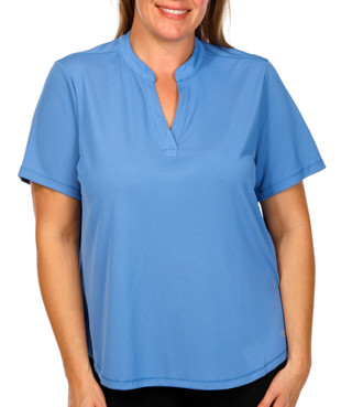Thumbnail 1: REEL LEGENDS Reel Legends Plus Solid Freeline Mandarin Short Sleeve Top 