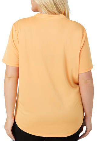Thumbnail 2: REEL LEGENDS Reel Legends Plus Solid Freeline Mandarin Short Sleeve Top 