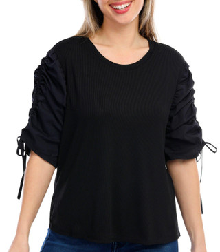 Thumbnail 1: Nicole Miller Nicole Miller Womens 3/4 Sleeve Solid Knit Top 