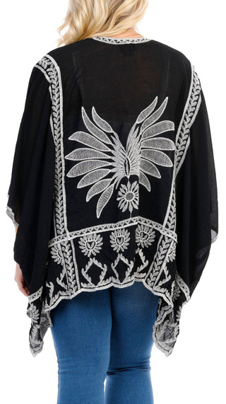 Thumbnail 2: LIV LOS ANGELES Liv Los Angeles Plus 3/4 Sleeve Embroidered Kimono 