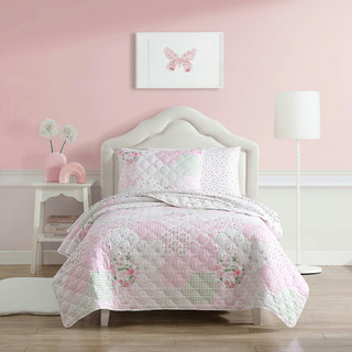 Thumbnail 2: Laura Ashley Laura Ashley Kids Ellyn Microfiber Reversible Quilt Set 