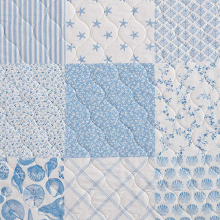 Thumbnail 11: Laura Ashley Laura Ashley Collens Coastal Patchwork Reversible Quilt Set 