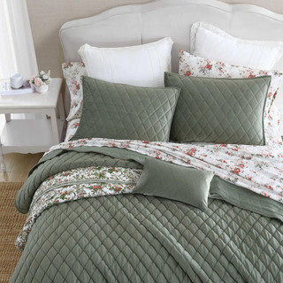 Thumbnail 13: Laura Ashley Laura Ashley Solid Diamond Stitch Reversible Quilt Set 