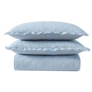 Thumbnail 17: Laura Ashley Laura Ashley Oxford Stripe Reversible Quilt Set 