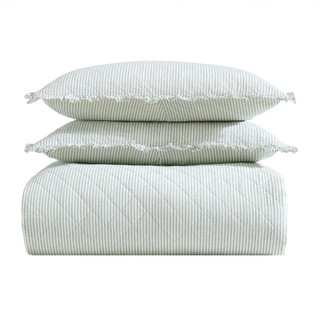 Thumbnail 7: Laura Ashley Laura Ashley Oxford Stripe Reversible Quilt Set 