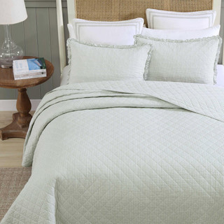 Thumbnail 6: Laura Ashley Laura Ashley Oxford Stripe Reversible Quilt Set 