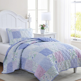Thumbnail 3: Laura Ashley Laura Ashley Kids Parker Patchwork Reversible Quilt Set 
