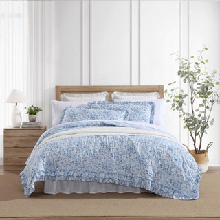 Thumbnail 1: Laura Ashley Laura Ashley Quartet Microfiber Reversible Quilt Set 