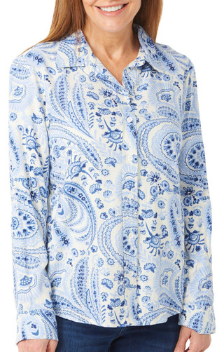 Thumbnail 1: Blue Sol Blue Sol Womens Button Down Printed Top 