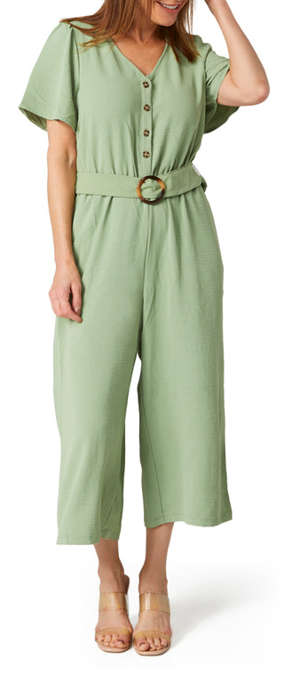 Thumbnail 3: Luxology Luxology Womens Solid Short Sleeve Jumpsuit 