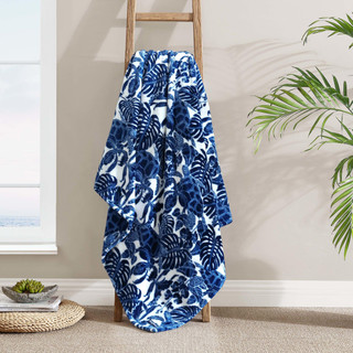 Thumbnail 1: Tommy Bahama Turtle Bay Ultra Soft Plush Fleece Reversible Throw 
