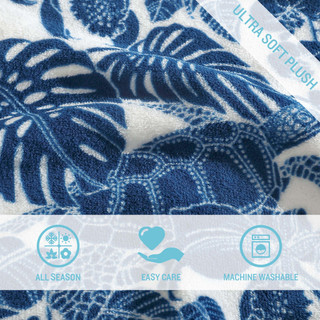 Thumbnail 5: Tommy Bahama Turtle Bay Ultra Soft Plush Fleece Reversible Throw 