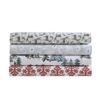 Thumbnail 30: Eddie Bauer Jolly Trees Flannel Sheet Set 