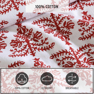 Thumbnail 20: Eddie Bauer Jolly Trees Flannel Sheet Set 