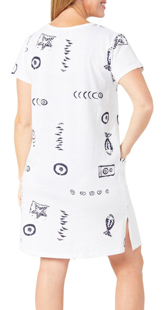 Thumbnail 2: In Gear In Gear Womens Short Sleeve Fish Print Swim Coverup 