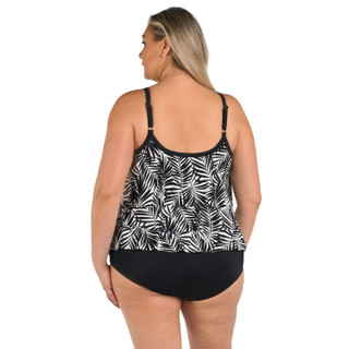 Thumbnail 2: Maxine of Hollywood Maxine of Hollywood Plus Print Triple Tiered Tankini Top 