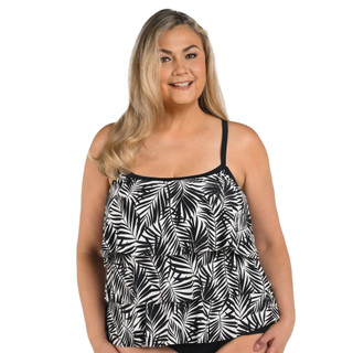 Thumbnail 1: Maxine of Hollywood Maxine of Hollywood Plus Print Triple Tiered Tankini Top 