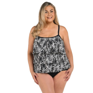 Thumbnail 3: Maxine of Hollywood Maxine of Hollywood Plus Print Triple Tiered Tankini Top 