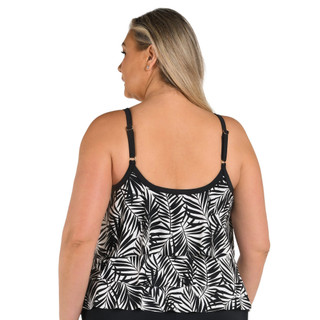 Thumbnail 4: Maxine of Hollywood Maxine of Hollywood Plus Print Triple Tiered Tankini Top 