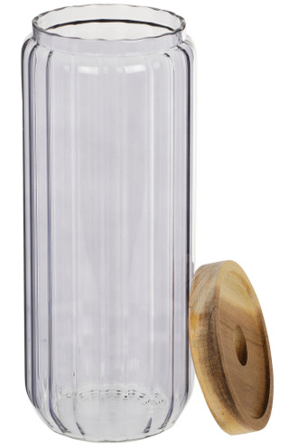 Thumbnail 2: Core Home Core Home 50.7 oz Ribbed Glass Canister 