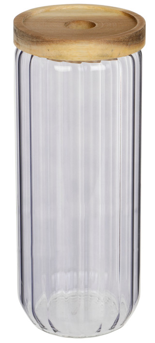 Thumbnail 3: Core Home Core Home 50.7 oz Ribbed Glass Canister 