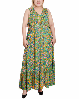 Thumbnail 1: NY COLLECTION NY Collection Plus Ruffled Sleeveless Maxi Dress 