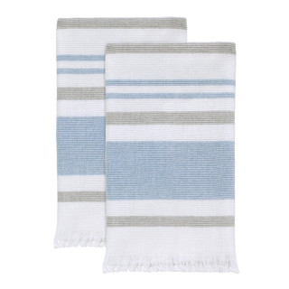 Thumbnail 1: IZOD Izod Clubhouse Blue Stripe Hammam 2 Pc. Fingertip Towel Set 