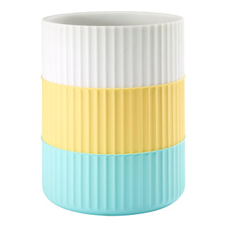 Thumbnail 1: IZOD Izod Clubhouse Aqua Stripe Wastebasket/Trash Can 