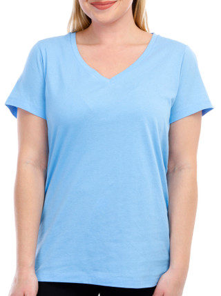 Thumbnail 3: Hue Hue Womens Solid Short Sleeve V-Neck Sleep Tee 