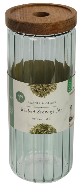 Thumbnail 1: Core Home Core Home 50 oz Ribbed Storage Jar 
