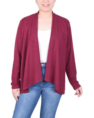 Thumbnail 1: NY COLLECTION NY Collection Womens Long Sleeve Swing Cardigan 