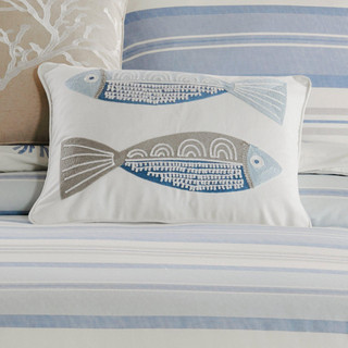 Thumbnail 2: Levtex Home Ipanema Embroidered Fish Decorative Pillow 