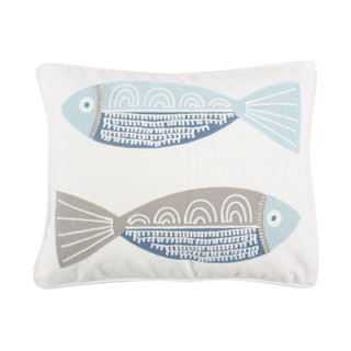 Thumbnail 1: Levtex Home Ipanema Embroidered Fish Decorative Pillow 