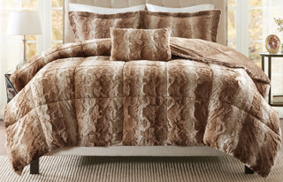 Thumbnail 3: Madison Park Madison Park Zuri 4 Pc Faux Fur Comforter Set 