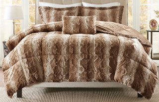 Thumbnail 4: Madison Park Madison Park Zuri 4 Pc Faux Fur Comforter Set 