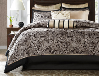 Thumbnail 5: Madison Park Madison Park Aubrey Black 12-pc. Comforter Set 