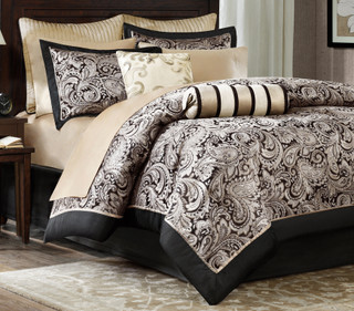 Thumbnail 1: Madison Park Madison Park Aubrey Black 12-pc. Comforter Set 
