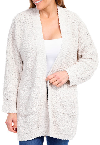 Thumbnail 3: Bobeau Bobeau Womens Solid Popcorn Cardigan 