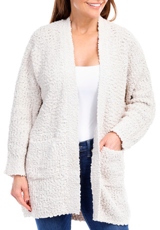 Thumbnail 1: Bobeau Bobeau Womens Solid Popcorn Cardigan 