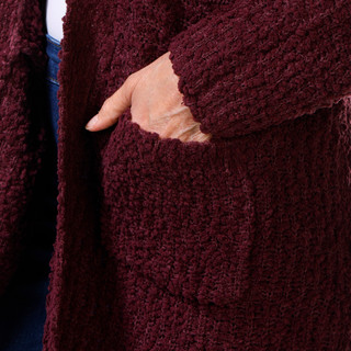 Thumbnail 3: Bobeau Bobeau Womens Solid Popcorn Cardigan 